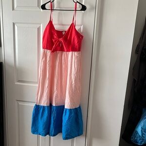 J. Crew Red Twist-Front Maxi Dress